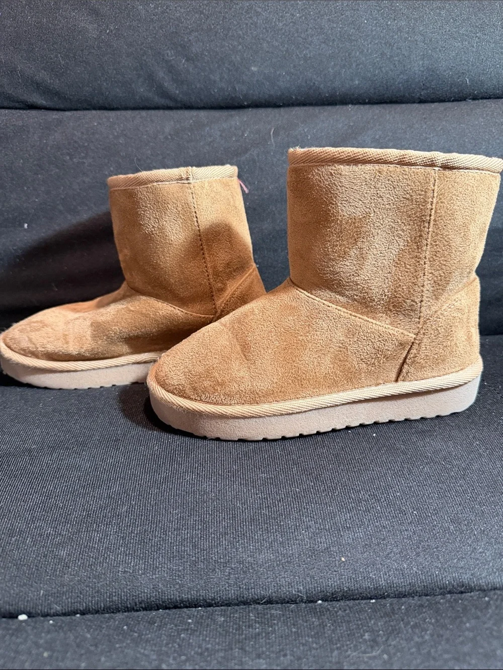 Kids Cozy Mid-Calf Faux Suede Boot - Tan